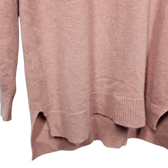 Halogen Wool & Cashmere Mock Turtleneck Sweater Pink Compact Size L - Picture 3 of 10